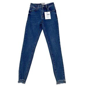 Insane Gene Jeans NWT Hi-Rise Ankle Skinny Medium Wash Blue Denim Size 0 / 23